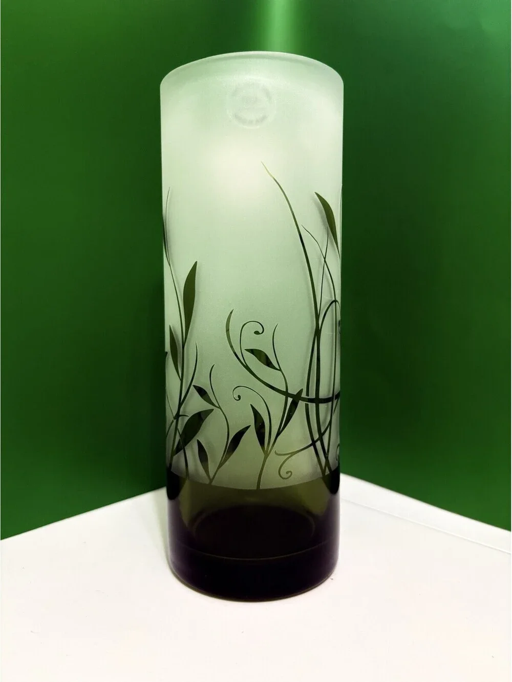 Lenox Botanical Boutique Frosted Crystal Cylinder Vase 8” Floral w/ Box